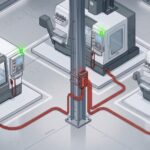 A specific VLAN port is created for the old CNC machines that is isolated from the internet